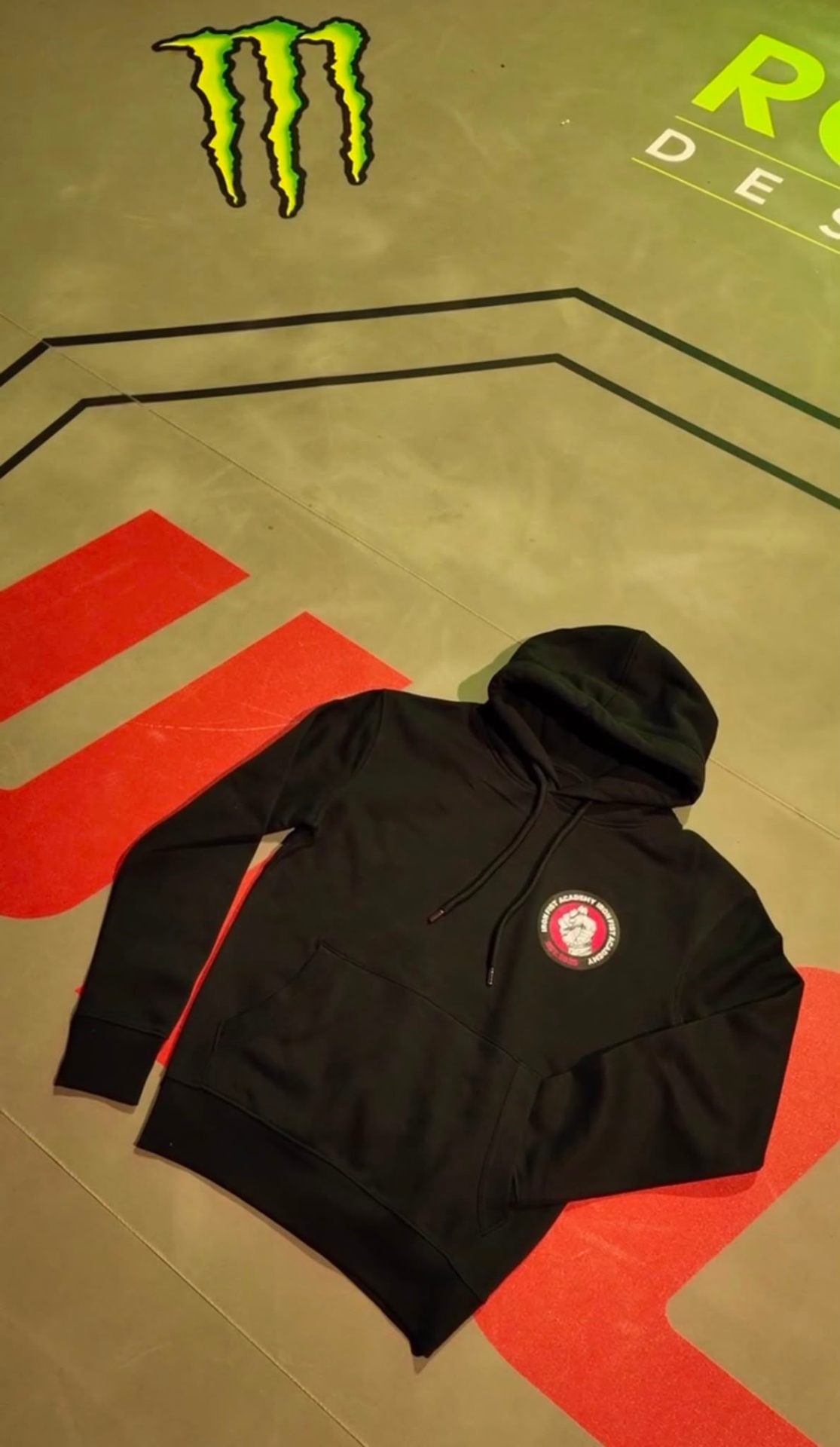 Iron Fist Academy black hoodie with chest patch