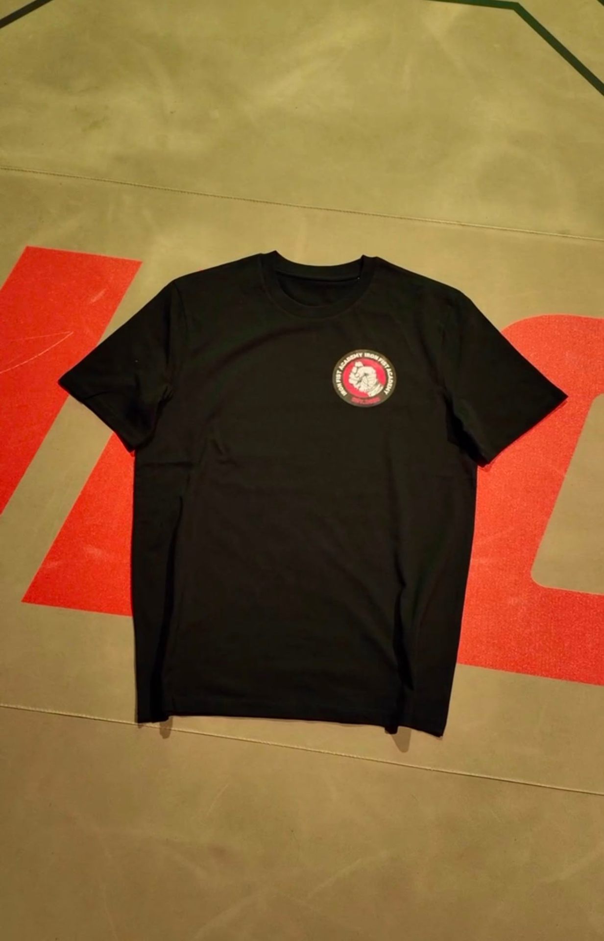 Iron Fist Academy black t-shirt with chest patch
